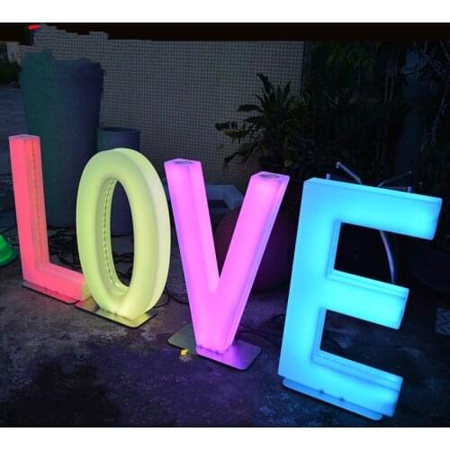 80CM Height Rechargeable Led illuminated Alphabet Letters LOVE design Wedding Centerpieces Road Lead Backdrop Props Decoration