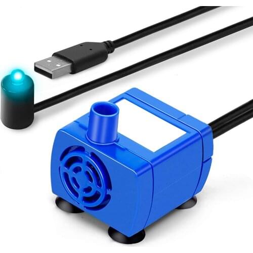 USB Submersible Water Pump for Aquarium Fountain Small Fish Tank Air Pump Pet Dispenser 160L/H