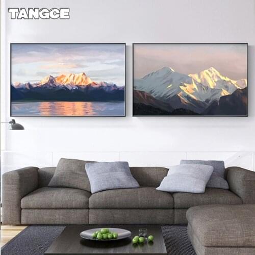 Chinese Style Landscape Canvas Art Paintings Abstract Mountain River Posters Prints for Living Room Modern Wall Decor Pictures