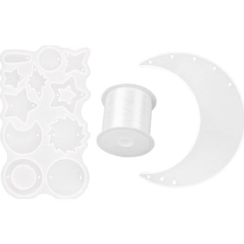 Clear Silicone Star Moon Mold for DIY Wind Chimes Epoxy Resin Casting Moulds