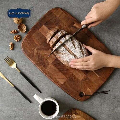 Chopping-Blocks, Acacia Wood Cutting Board with End Grain, Double-sided Solid Wood Fruit Chopping Board Bread Steak Cutting Tray