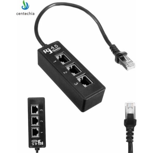 Centechia High Quality 1 to 3 Socket LAN Ethernet Network RJ45 Splitter Plug Extender Adapter Connector dvi-d vga dual psu JSX