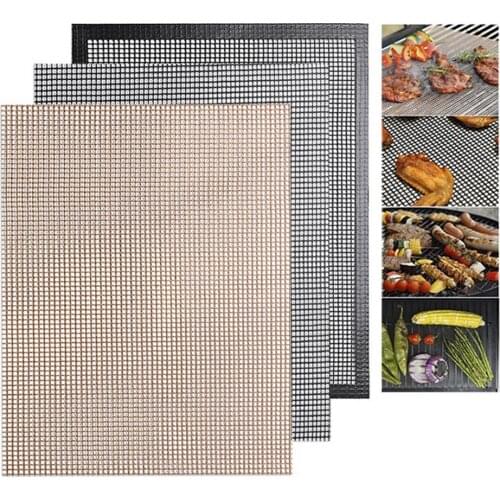 40x33cm Non-stick Barbecue Grilling Mats Security Grid BBQ Mat Heat Resistance Outdoor Camping Picnic BBQ Camping Accessories