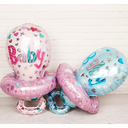 1pcs new pink and blue large baby nipple Hydrogen Balloon foil baloes new born baby Toys ballon birthday Party Decoration globo