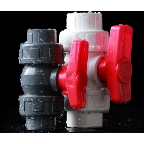 PVC Ball Valve Double Union PVC Pipe Fitting Aquarium Fish Tank Adapter Irrigation Connectors Inner Diameter 20mm to 50mm