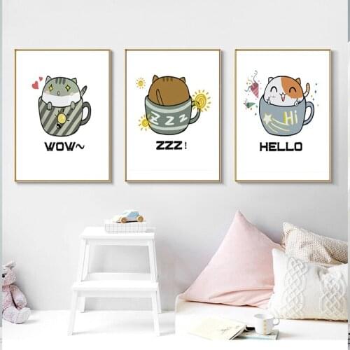 Modern Minimalist Cute Cartoon Animal Picture Poster Restaurant Bedroom Background Wall Decoration Hanging Painting