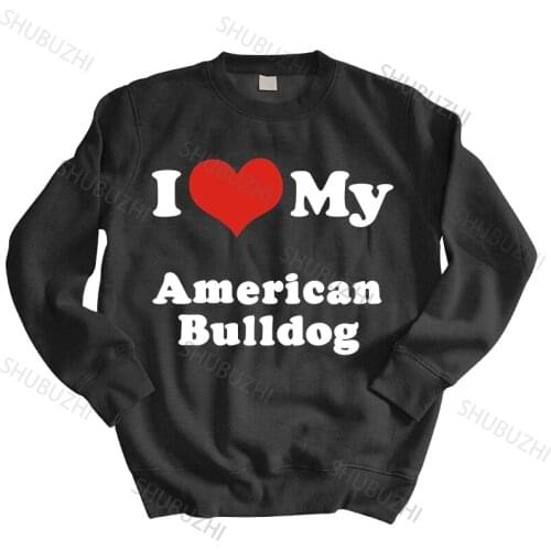 Warm sweatshirt men hoody I Love My American Bulldog Mens hoodies Dog Puppy Canine hoodies autumn winter hoodies