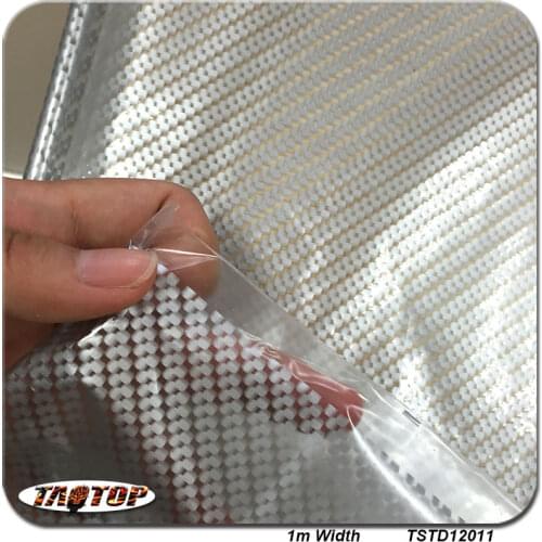TSTD12011 1M * 10M carbon fiber silver transparent Hydro Dipping Hydrographics Film Water Transfer Printing Films