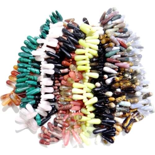 Natuursteen Opaal aventurine tiger eye Quartz Crystal Water drop spacer kralen voor for Diy Jewelry making Necklace40pcs A89