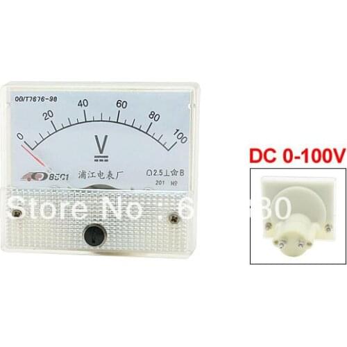 DC 0-100V 3V 5V 10V 15V 20V 30V 50V 100V 150V 250V 300V 450V 500V Volt Voltage Panel Meter Voltmeter 85C1 Pointer DC voltmeter