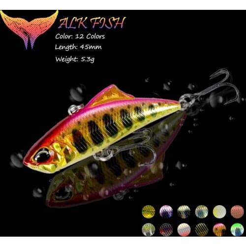 WALK FISH 1PCS 45mm/5.7g VIB Vibration Fishing Lure Sinking Artificial Hard Bait Minnow Wobbler Pencil Winter Ice Fishing Tackle