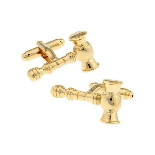C-MAN Luxury shirt Golden Hammer cufflink for mens Brand cuff buttons cuff links High Quality abotoaduras Jewelry