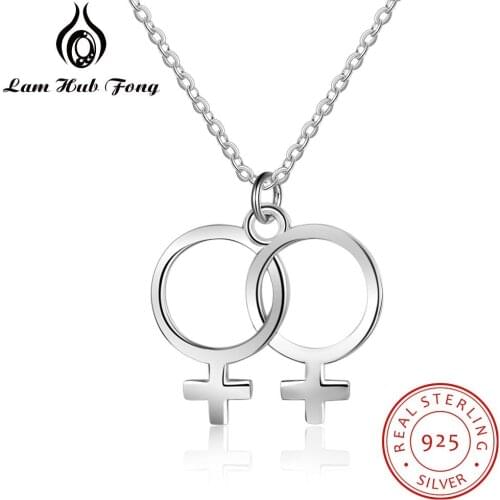 Female Symbol Design 925 Sterling Silver Necklaces & Pendants Trendy S925 Silver Wedding Jewelry Accessories for Women(NE102631)