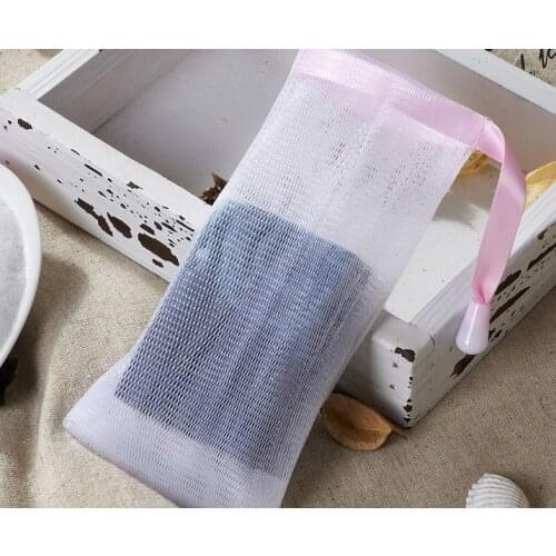 100pcs/set pink ribbon good quality double layer soap net soap mesh bag handmade soap for foaming ,essential tool