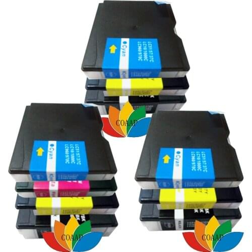 12PK LC 1000 Cartridges LC960 LC970 LC1000 Compatible for Brother DCP DCP-130C DCP-135C DCP-150C DCP-153C DCP-157C printer ink