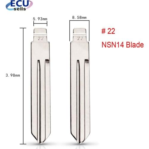 2PCS X Uncut Metal NO. 22 Scale Blank Car Key KD MINI/KD900/ KD-X2/ VVDI Remote Blade NSN14 for Nissan Teana