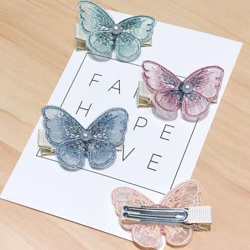 2PCS/Set New Women Girls Cute Lace Butterfly Hairpins Sweet Fairy Hair Ornament Clip Barrettes Headband Fashion Hair Accessories
