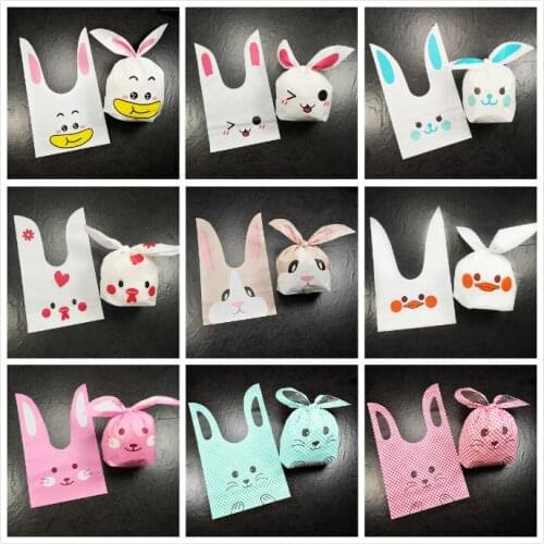 50pcs Bakery Packaging Duck/Fox/Rabbit Ear Snacks / Cookies / Candy / Bread Mooncake Bags Small size