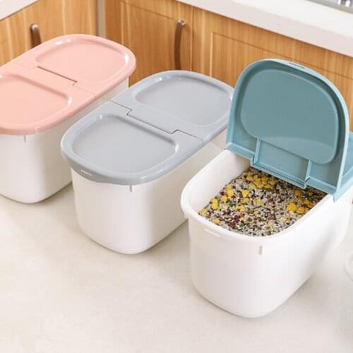 8kg Sealed Food Container Household Moisture-Proof Plastic Rice Bucket Flour Bucket Insect-Proof Rice Storage Plastic Container