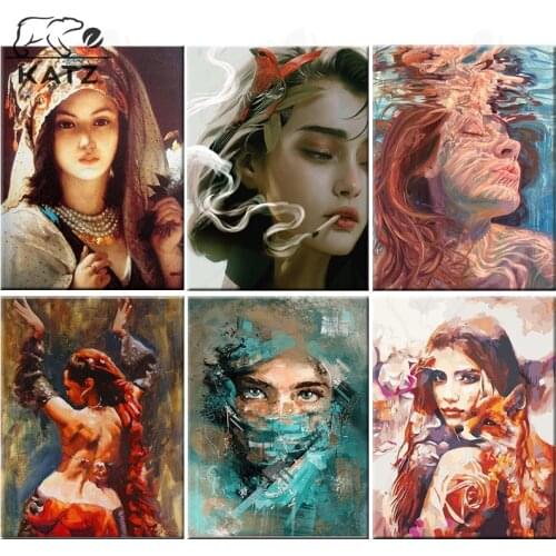 Diamond Painting Girl Portrait Oil Painting Art Wall Hanging Embroidery Crossing Diy Mosaic Gift Cross Stitch Home Decoration