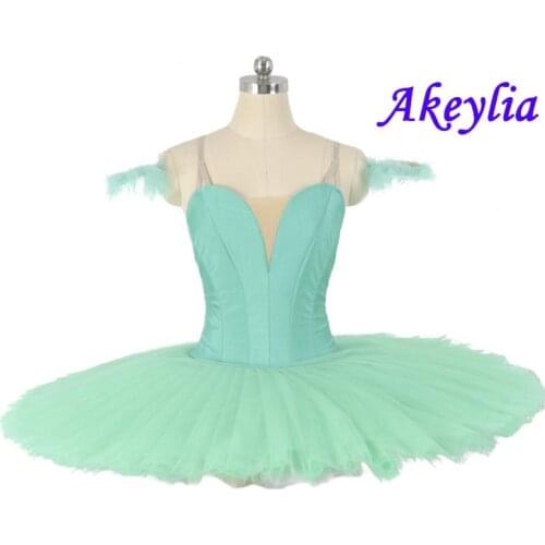 Free shipping Green Spandex Professional Ballet Tutu Women black without decoration Peformance Show Stage Classical Tutu Costume