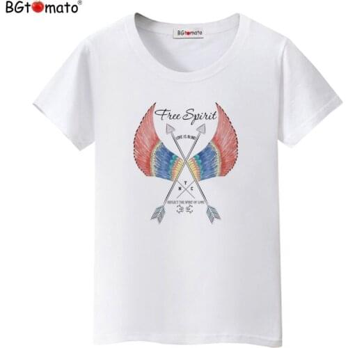 BGtomato Ceative design t-shirts Short sleeve casual shirts for women Good quality brand new tops women tees cheap sale