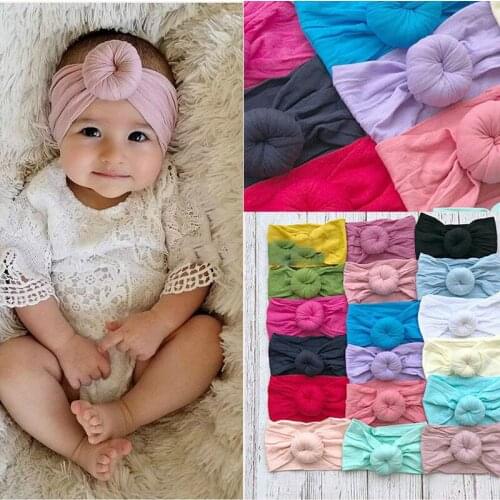 Baby girls Knot Ball Headbands Kids hair band Children Headwear Boutique hair accessories 22 colors