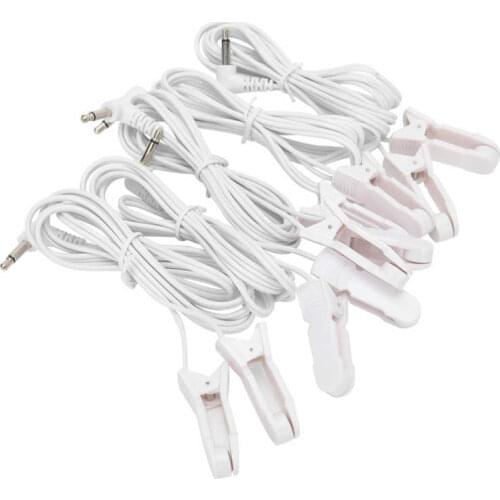 5pcs / bag 3.5mm Ear Clip Electrode Lead Wires Cable for TENS Unit Physiotherapy Machine Massage Device