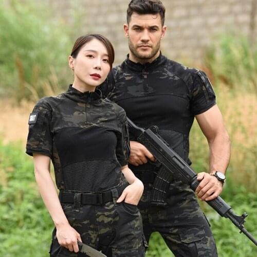 Outdoor Couples Hiking Tee Shirt Women Tactical T-Shirts Military Rapid Assault Short Sleeve Shirt Female Sport Tops Combat Tee