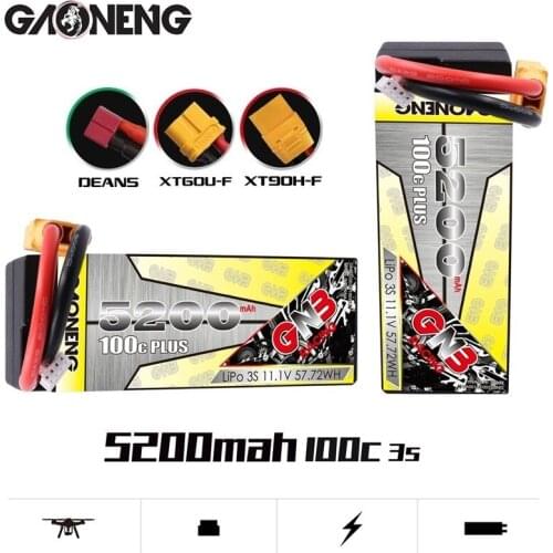 GNB 11.1v 5200mAh 100C MAX 200C LiPo Battery For Remote Control Car Racing Spare Parts With Shell Upgrade LiHV 3S Battery