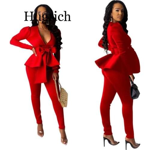 Женские брючные костюмы с пиджаком Hugrich China At AliExpress