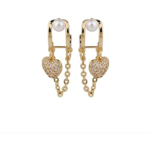 JINGLANG Korean Version Of Love Chain Tassel Earrings Women New Trendy Small Fashion Earrings