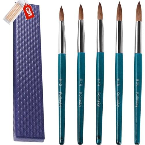 UsiDaer Gel Brush Acrylic Nail Art Texture Big Mahogany Round 100% Kolinsky Crystal Carved Powder Flower Shaping Paint Brush