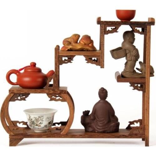 Chinese red wings of wood furniture, wood carving wood curio shelf Shelf antique frame dock