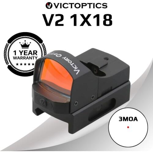 VictOptics 1x18 Red Dot Sight Hunting Riflescope Collimator Scope Fits Airsoft .223 5.56mm With 21mm 20mm Weaver Mount