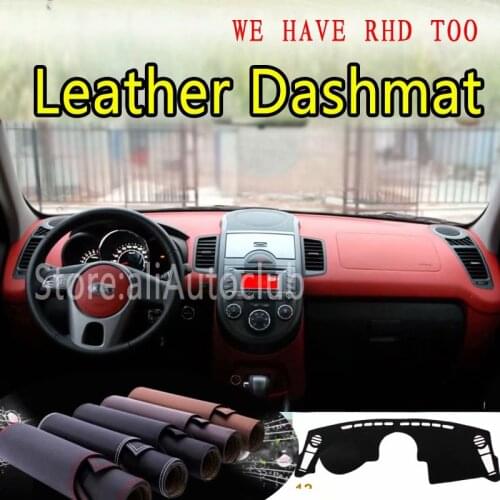 For Kia Soul 2009 2010 2011 2012 2013 Leather Dashmat Dashboard Cover Dash Carpet Custom Car Styling sunshade LHD+RHD