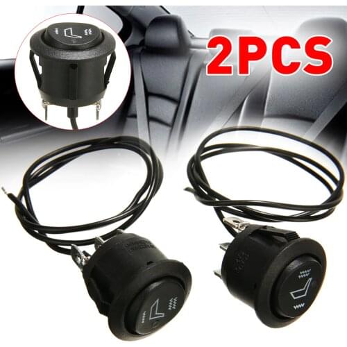 2pcs 3 Pin 6A 250V Auto SUV Truck Boat Motorcycle Seat Round Car Heated Seat Heater Rocker Switch for High Low Control