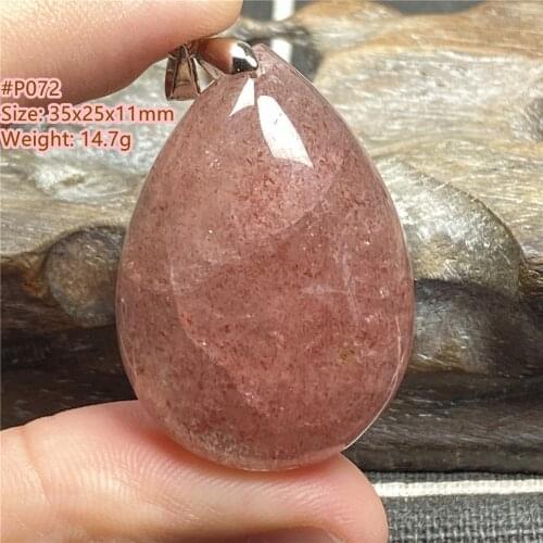 Natural Strawberry Quartz Stone Pendant Jewelry For Women Man Crystal Healing Wealth Luck 35x25x11mm Beads Silver Stone AAAAA
