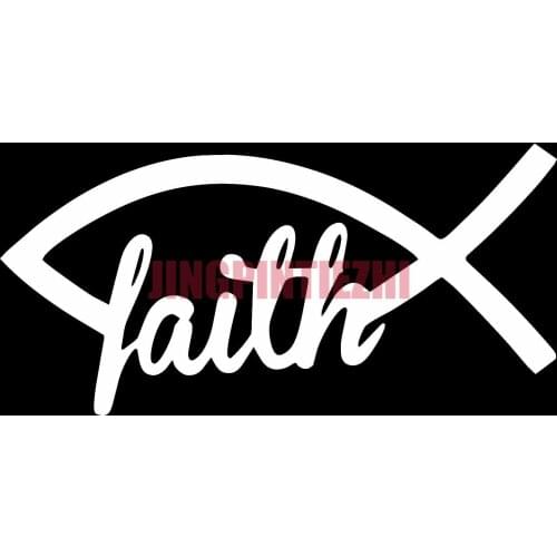 Personalized StickersFaith Ichthys Fish Symbol Christian Vinyl Decal Sticker Car Truck Window Car Decal Decoration Laptop