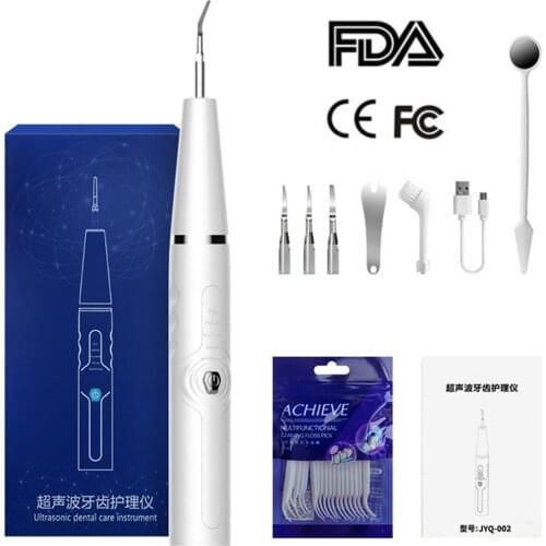 Portable Ultrasonic LED Light Electric Dental Scaler USB Whitening Tooth Calculus Remover Oral Smoke Stains Tartar Cleaner Tools