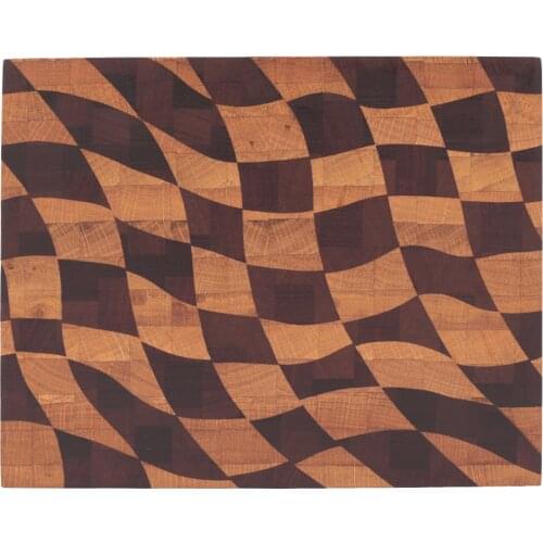 Magenta Wood End Grain Cutting Board Oak Sapele Marbling Pattern Plaids