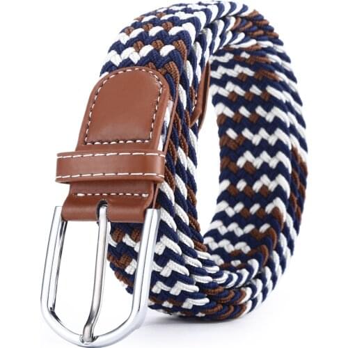 Unisex Canvas Belt fashion Casual wild stretch Elastic Braided pin buckle Tactical belt waist Strap jeans trouser Pant waistband