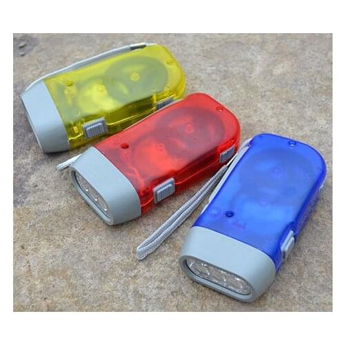 Hand pressed three lamp flashlight hand pressed power flashlight plastic flashlight LED flashlight lighting flashlight