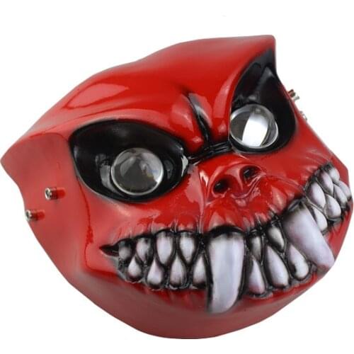 Handmade Red 12V LED Skull Head Light Universal Headlight HeadLamp Motorcycle For Harley Honda Yamaha Suzuki Kawasaki Custom