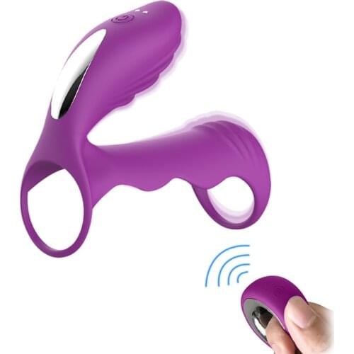 Wearable Dildo Vibrator Wireless Remote Control Sex Toys for Men Adults Couples Clitoris Stimulator Penis Trainer Ring Vibrating