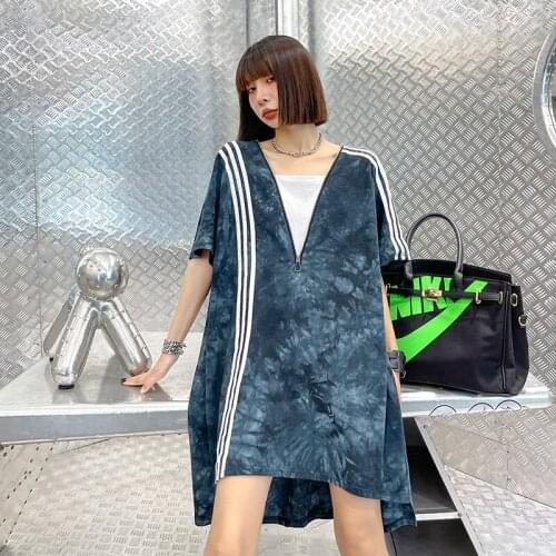 2021 Womens Summer New Korean Fashion Print Large Loose And Comfortable Medium Long Short Sleeve Dress Vfemage Vestido Oodji