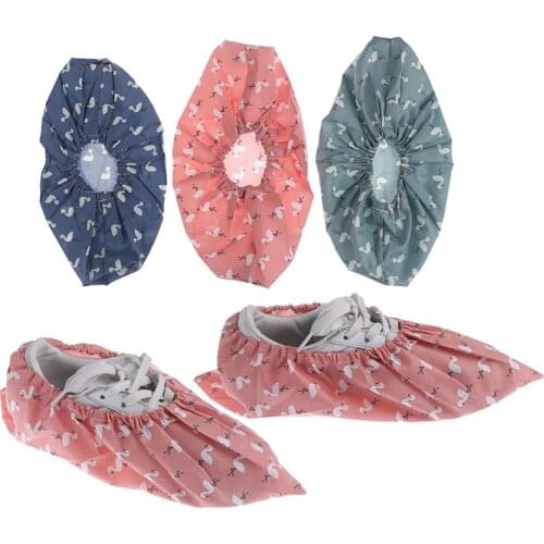 1Pair New Reusable Elastic Shoe Cover Home Indoor Antiskid Overshoes Student Machine Room Bird Dust Proof Feet Covers