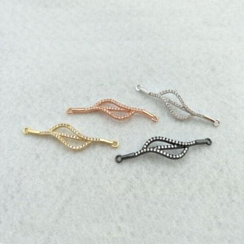 10 Pieces CZ zircon Micro Pave Connector,Double Bails Beads Charm,for DIY Bracelets Jewelry Finding CT381
