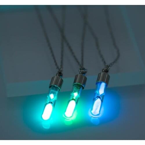 2020 Luminous Hourglass Necklace Pendant Glows In The Dark Luminous Necklace Pendant Jewelry Halloween Gift