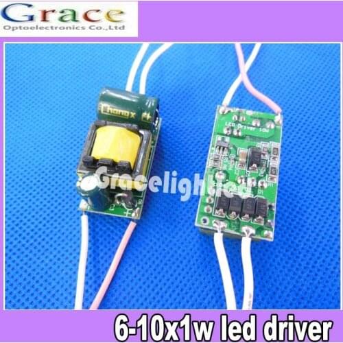 5pcs/lot, (6-10)X1W Transformer, 6W 7W 8W 9W 10W led driver 85-265V inside driver for E27 GU10 E14 B22 led lamp.Free shipping